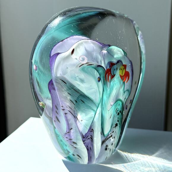 Vintage Glass Eye Studio Glass Fish Tank Aquarium 4 1/2" x 5" Seattle Art - Picture 7 of 9